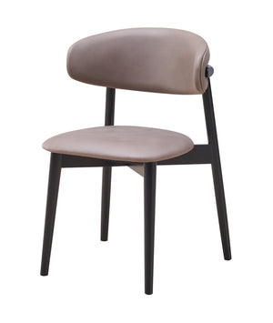 HomeRoots Set of Two Contemporary Gray and Black Upholstered Open-Back Dining Chairs for Versatile Spaces 573355