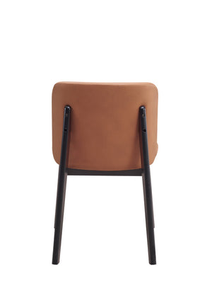 HomeRoots Set of Two Elegant Camel and Black Wing Back Side Chairs for Dining or Home Décor Enhancement 573356