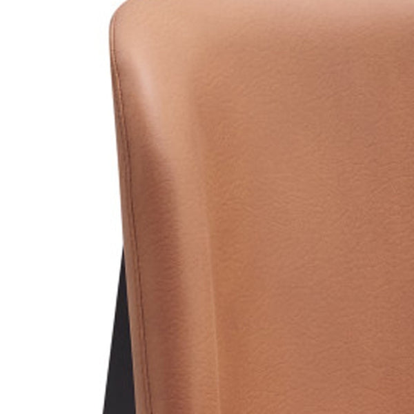 HomeRoots Set of Two Elegant Camel and Black Wing Back Side Chairs for Dining or Home Décor Enhancement 573356