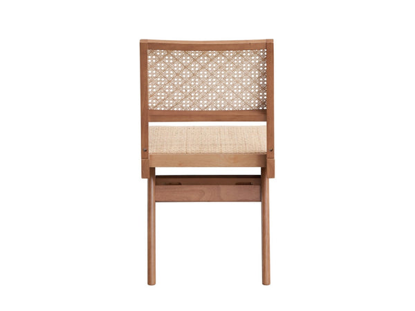 HomeRoots Set of Two Natural Wood Open-Back Dining Chairs - Scandinavian Style, Versatile Comfort & Design 573357