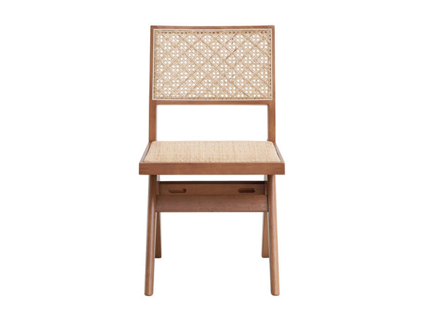 HomeRoots Set of Two Natural Wood Open-Back Dining Chairs - Scandinavian Style, Versatile Comfort & Design 573357