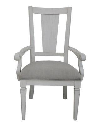 HomeRoots Set of Two Stylish Light Gray Linen Dining Armchairs with White Solid Wood Legs for Modern Elegance 573365