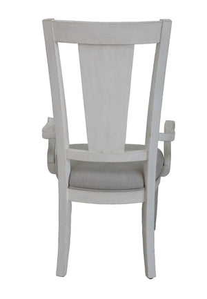 HomeRoots Set of Two Stylish Light Gray Linen Dining Armchairs with White Solid Wood Legs for Modern Elegance 573365
