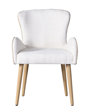 HomeRoots Set of Two Beige Upholstered Dining Chairs with Oak Legs – Stylish, Comfortable Seating for Any Space 573366