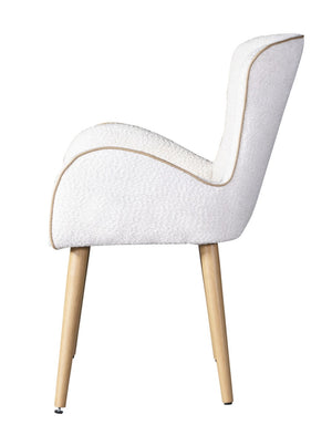 HomeRoots Set of Two Beige Upholstered Dining Chairs with Oak Legs – Stylish, Comfortable Seating for Any Space 573366