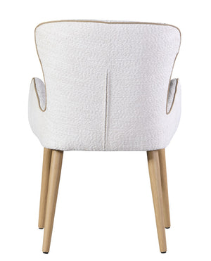 HomeRoots Set of Two Beige Upholstered Dining Chairs with Oak Legs – Stylish, Comfortable Seating for Any Space 573366