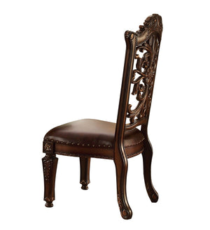 HomeRoots Set of Two Brown and Redwood Upholstered Faux Leather Dining Chairs - Stylish Comfort for Every Space 573369