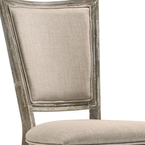 HomeRoots Set of Two Gray Upholstered Side Chairs - Elegant Solid Wood Dining Seating for Versatile Use 573371