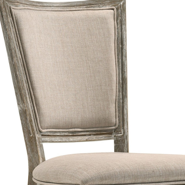 HomeRoots Set of Two Gray Upholstered Side Chairs - Elegant Solid Wood Dining Seating for Versatile Use 573371