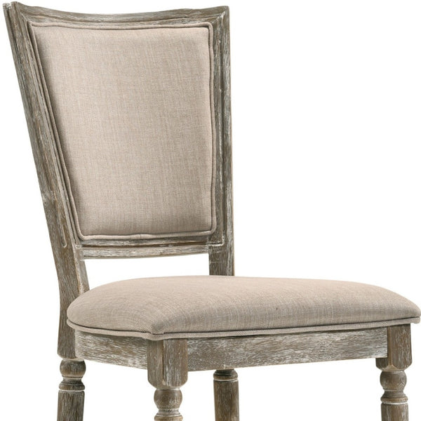 HomeRoots Set of Two Gray Upholstered Side Chairs - Elegant Solid Wood Dining Seating for Versatile Use 573371