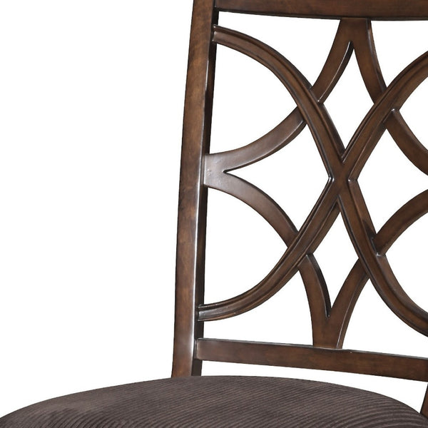 HomeRoots Set of Two Versatile Brown Microfiber Dining Side Chairs for Comfort and Style in Any Room 573373