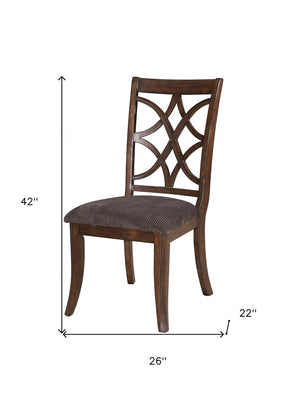 HomeRoots Set of Two Versatile Brown Microfiber Dining Side Chairs for Comfort and Style in Any Room 573373
