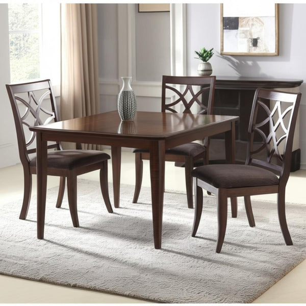 HomeRoots Set of Two Versatile Brown Microfiber Dining Side Chairs for Comfort and Style in Any Room 573373