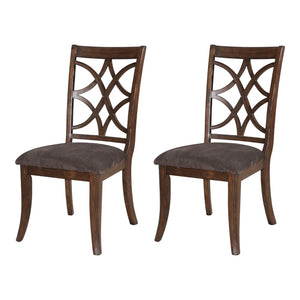 HomeRoots Set of Two Versatile Brown Microfiber Dining Side Chairs for Comfort and Style in Any Room 573373
