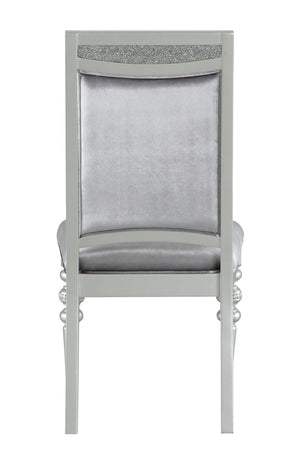 HomeRoots Set of Two Elegant Platinum Upholstered Dining Side Chairs for Stylish Comfort and Versatility 573384