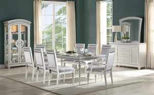HomeRoots Set of Two Elegant Platinum Upholstered Dining Side Chairs for Stylish Comfort and Versatility 573384