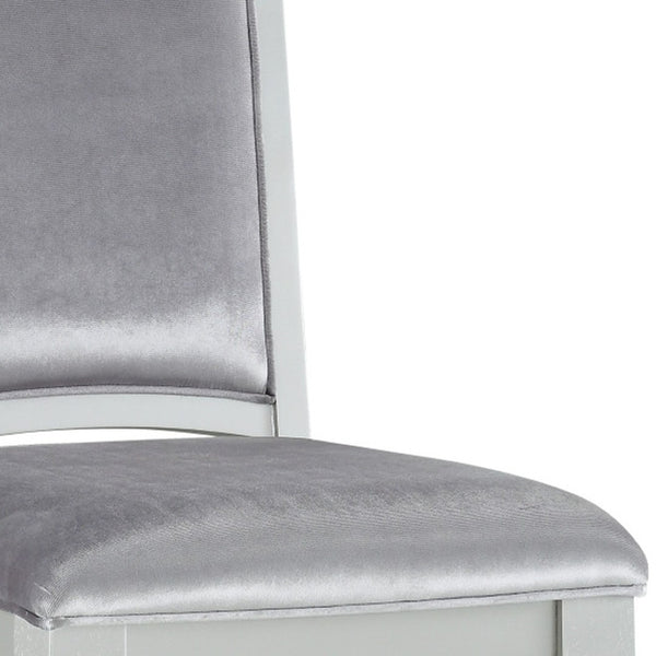 HomeRoots Set of Two Elegant Platinum Upholstered Dining Side Chairs for Stylish Comfort and Versatility 573384