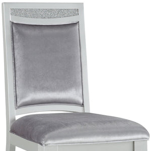 HomeRoots Set of Two Elegant Platinum Upholstered Dining Side Chairs for Stylish Comfort and Versatility 573384