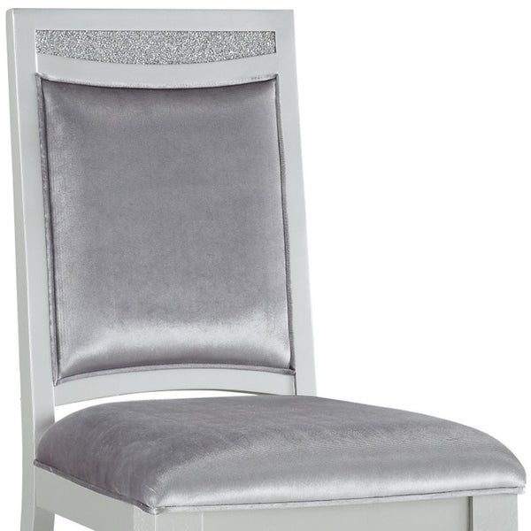 HomeRoots Set of Two Elegant Platinum Upholstered Dining Side Chairs for Stylish Comfort and Versatility 573384