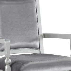 HomeRoots Set of Two Elegant Platinum Upholstered Arm Chairs for Dining, Living, and Versatile Spaces 573385
