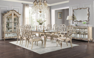 HomeRoots Set of Two Ivory Velvet Dining Chairs with Champagne Finish - Stylish, Comfortable, Versatile Design 573387