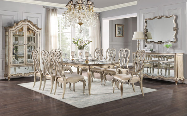 HomeRoots Set of Two Ivory Velvet Dining Chairs with Champagne Finish - Stylish, Comfortable, Versatile Design 573387