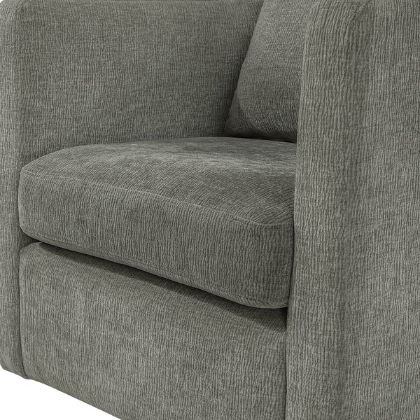 English Elm Sutton Ultra-Soft Gray Swivel Barrel Chair with Pocket Coil Seat, Reversible Cushions, Stain-Resist B050P322585
