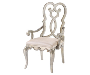 HomeRoots Set of Two Elegant Ivory & Champagne Velvet Dining Arm Chairs for Stylish Home Comfort 573388