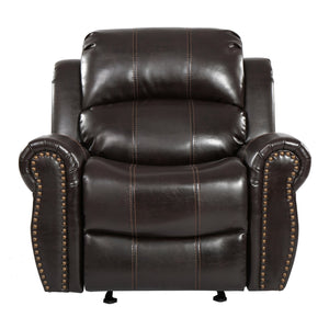 English Elm Christopher Knight Home® - 43.25" Faux Leather Manual Glider Recliner Brown — 43.25" Wide Plush 43.25" Width, Sturdy Frame, Smooth Glide 57339.00BRN