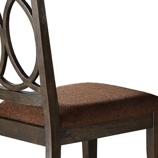 HomeRoots Set of Two Contemporary Brown & Espresso Upholstered Dining Chairs for Versatile Home Décor 573390
