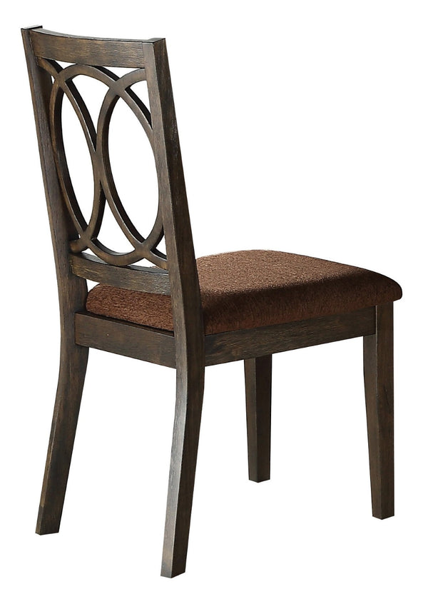 HomeRoots Set of Two Contemporary Brown & Espresso Upholstered Dining Chairs for Versatile Home Décor 573390