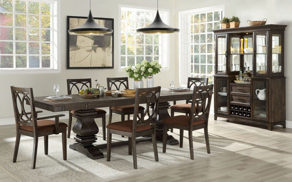 HomeRoots Set of Two Contemporary Brown & Espresso Upholstered Dining Chairs for Versatile Home Décor 573390