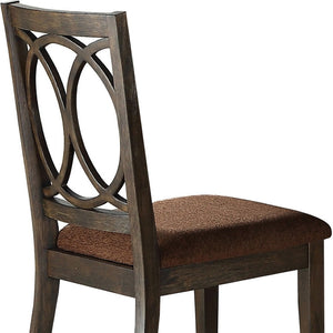 HomeRoots Set of Two Contemporary Brown & Espresso Upholstered Dining Chairs for Versatile Home Décor 573390