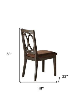HomeRoots Set of Two Contemporary Brown & Espresso Upholstered Dining Chairs for Versatile Home Décor 573390