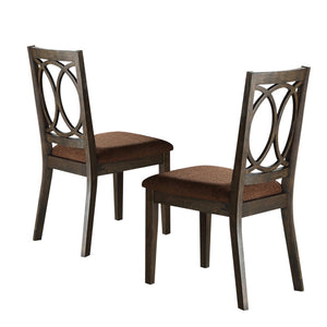 HomeRoots Set of Two Contemporary Brown & Espresso Upholstered Dining Chairs for Versatile Home Décor 573390