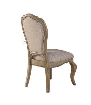 HomeRoots Set of Two Elegant Tufted Beige-Taupe Upholstered Side Chairs with Solid Wood Frame & Comfort 573398