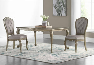 HomeRoots Set of Two Elegant Tufted Beige-Taupe Upholstered Side Chairs with Solid Wood Frame & Comfort 573398