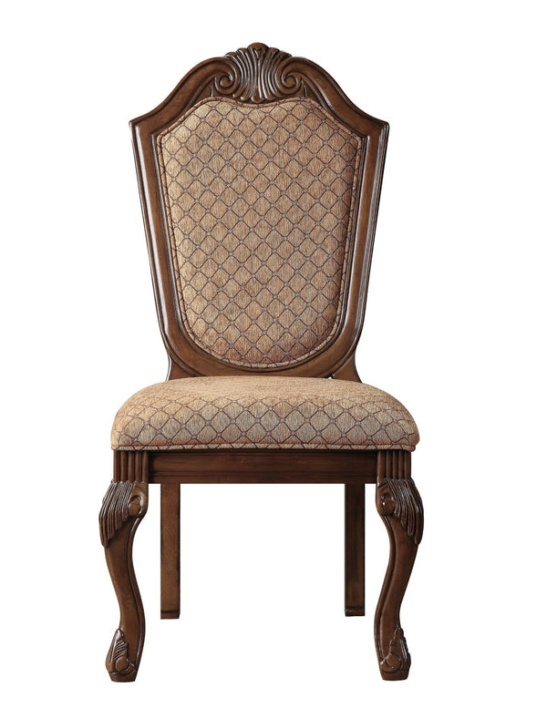 HomeRoots Set of Two Elegant Tan Upholstered Dining Chairs with Redwood Legs for Versatile Home Style 573408