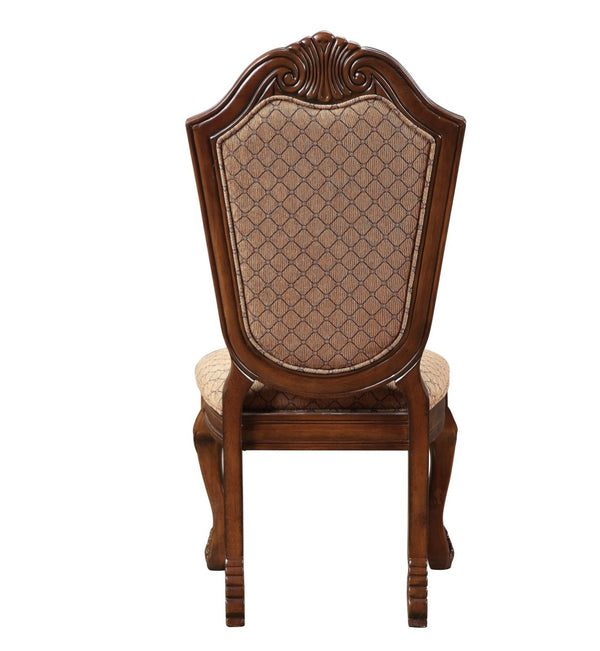 HomeRoots Set of Two Elegant Tan Upholstered Dining Chairs with Redwood Legs for Versatile Home Style 573408