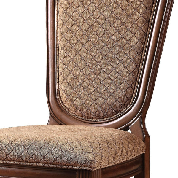HomeRoots Set of Two Elegant Tan Upholstered Dining Chairs with Redwood Legs for Versatile Home Style 573408