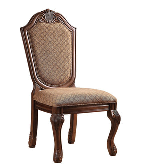 HomeRoots Set of Two Elegant Tan Upholstered Dining Chairs with Redwood Legs for Versatile Home Style 573408
