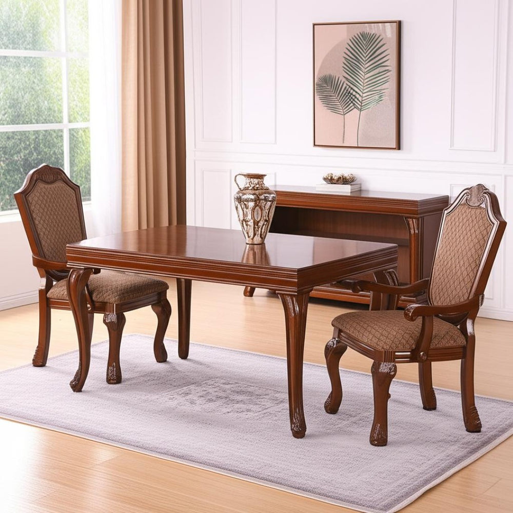 HomeRoots Set of Two Tan Upholstered Dining Arm Chairs with Redwood Legs - Stylish, Versatile, and Durable Seating 573409