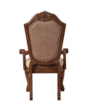 HomeRoots Set of Two Tan Upholstered Dining Arm Chairs with Redwood Legs - Stylish, Versatile, and Durable Seating 573409