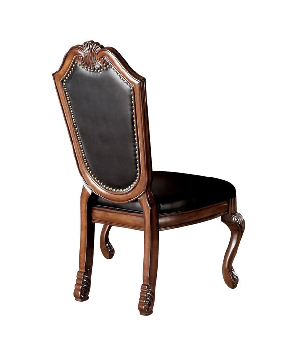 HomeRoots Set of Two Stylish Black Faux Leather Dining Chairs with Redwood Legs – Versatile Home Accent Design 573410