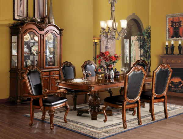 HomeRoots Set of Two Stylish Black Faux Leather Dining Chairs with Redwood Legs – Versatile Home Accent Design 573410
