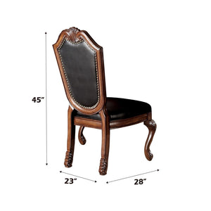 HomeRoots Set of Two Stylish Black Faux Leather Dining Chairs with Redwood Legs – Versatile Home Accent Design 573410