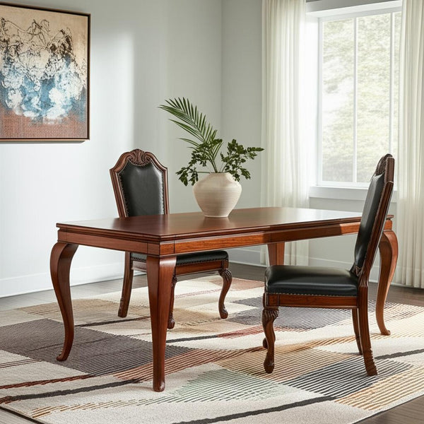 HomeRoots Set of Two Stylish Black Faux Leather Dining Chairs with Redwood Legs – Versatile Home Accent Design 573410