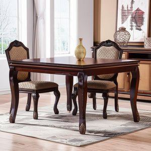 HomeRoots Set of Two Elegant Tan and Espresso Upholstered Dining Chairs - Versatile Comfort for Any Space 573414