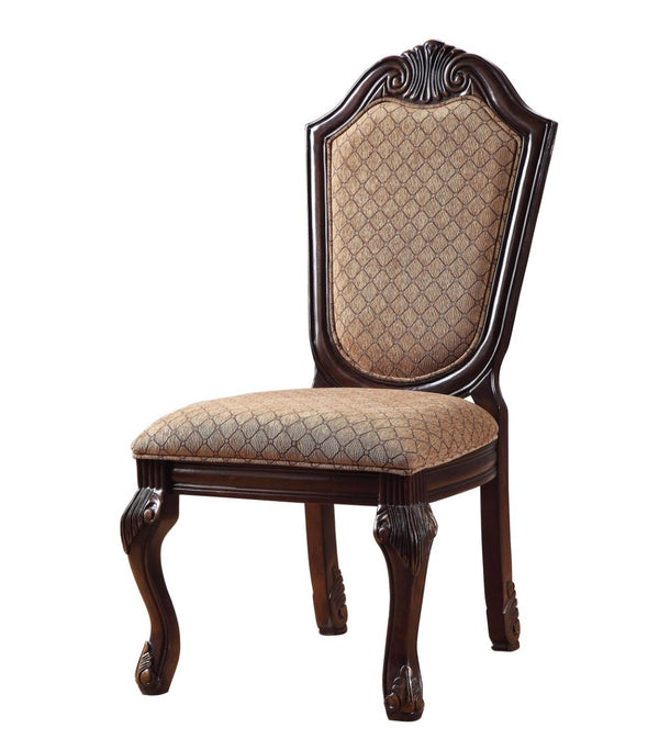 HomeRoots Set of Two Elegant Tan and Espresso Upholstered Dining Chairs - Versatile Comfort for Any Space 573414