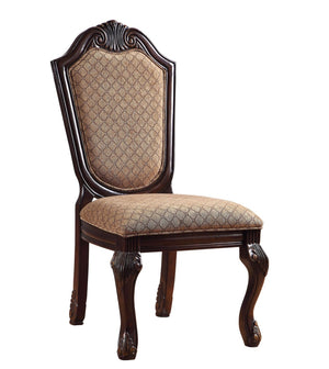 HomeRoots Set of Two Elegant Tan and Espresso Upholstered Dining Chairs - Versatile Comfort for Any Space 573414
